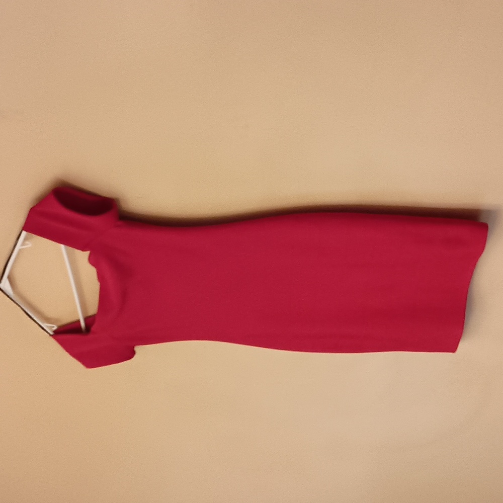 Forever 21 red bodycon off the shoulder dress, sz jr S - Picture 3 of 6